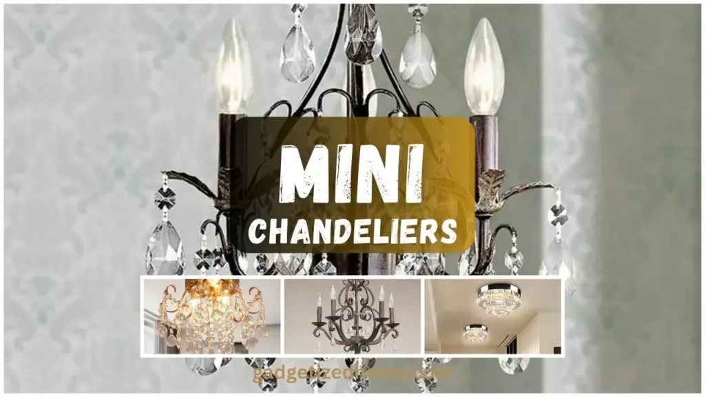 Compact mini chandelier with crystal accents, perfect for adding elegance to a small bathroom or bedroom.