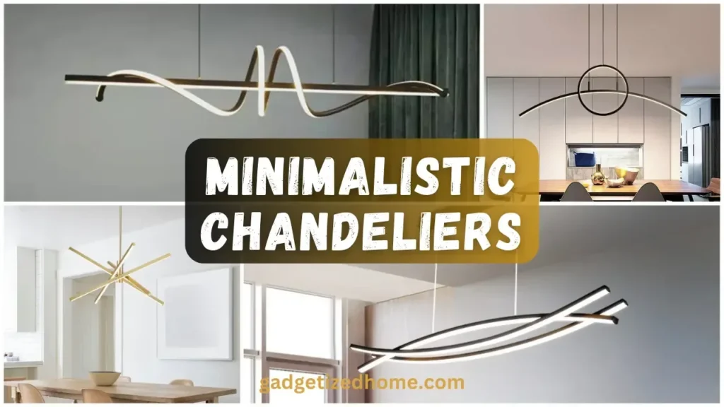 Sleek and simple minimalist chandelier with clean lines and modern design.