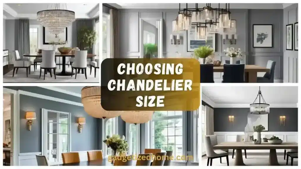 Variety of dining room styles with appropriately sized chandeliers, highlighting tips for 'Choosing Chandelier Size for Different Dining Room Styles.