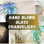 Stunning hand blown glass chandeliers showcasing unique designs and vibrant colors, perfect for enhancing home decor.