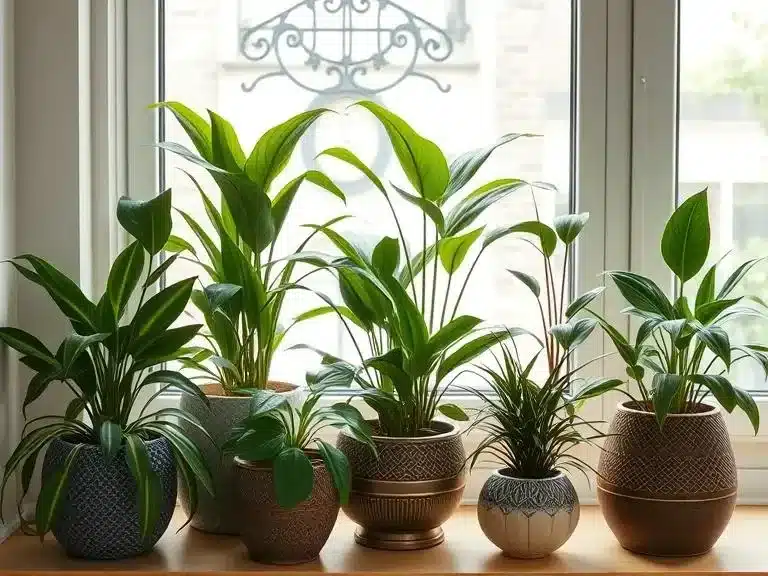 Indoor plants in stylish planters bringing life to a home.