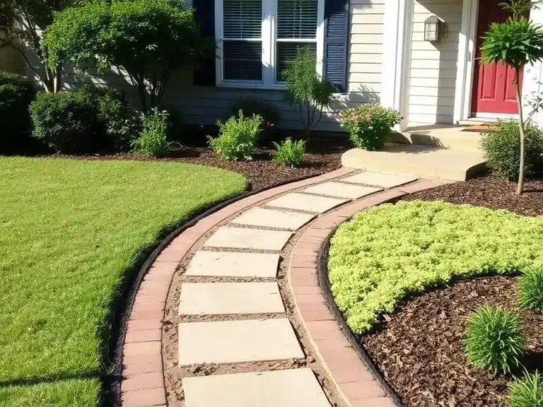 Tidy front yard and clear pathways, enhancing the neat appearance of the home.