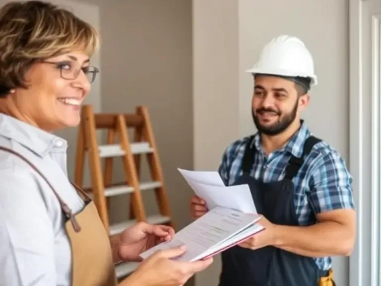 A homeowner negotiating prices with a contractor on a home repair project.