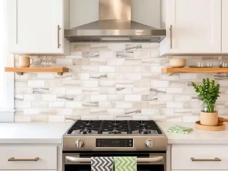 Adding a budget-friendly backsplash to improve kitchen design.