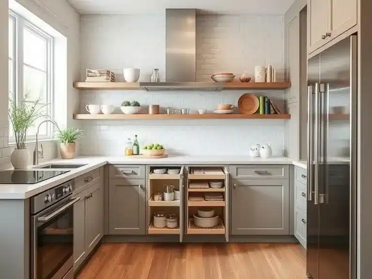 Maximizing kitchen storage with creative and functional solutions.