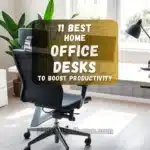 Modern home office setup with a sleek desk, ergonomic chair, laptop, and indoor plant in a bright room