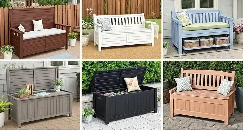 Lineup of top-rated outdoor benches placed on patios and decks.