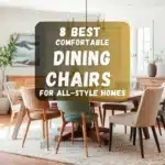 A stylish dining room setup with various comfortable dining chairs in different designs and colors around a wooden table.