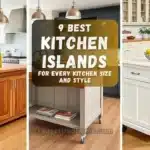 A stylish kitchen with a variety of kitchen islands including modern, rustic, and compact designs.