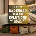 Modern bedroom with neatly organized underbed storage containers, showcasing a clean and clutter-free space.