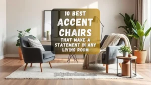 A bright, stylish living room with a bold accent chair, throw pillow, and natural light.