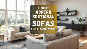 A bright, modern living room with a sleek sectional sofa and stylish décor.