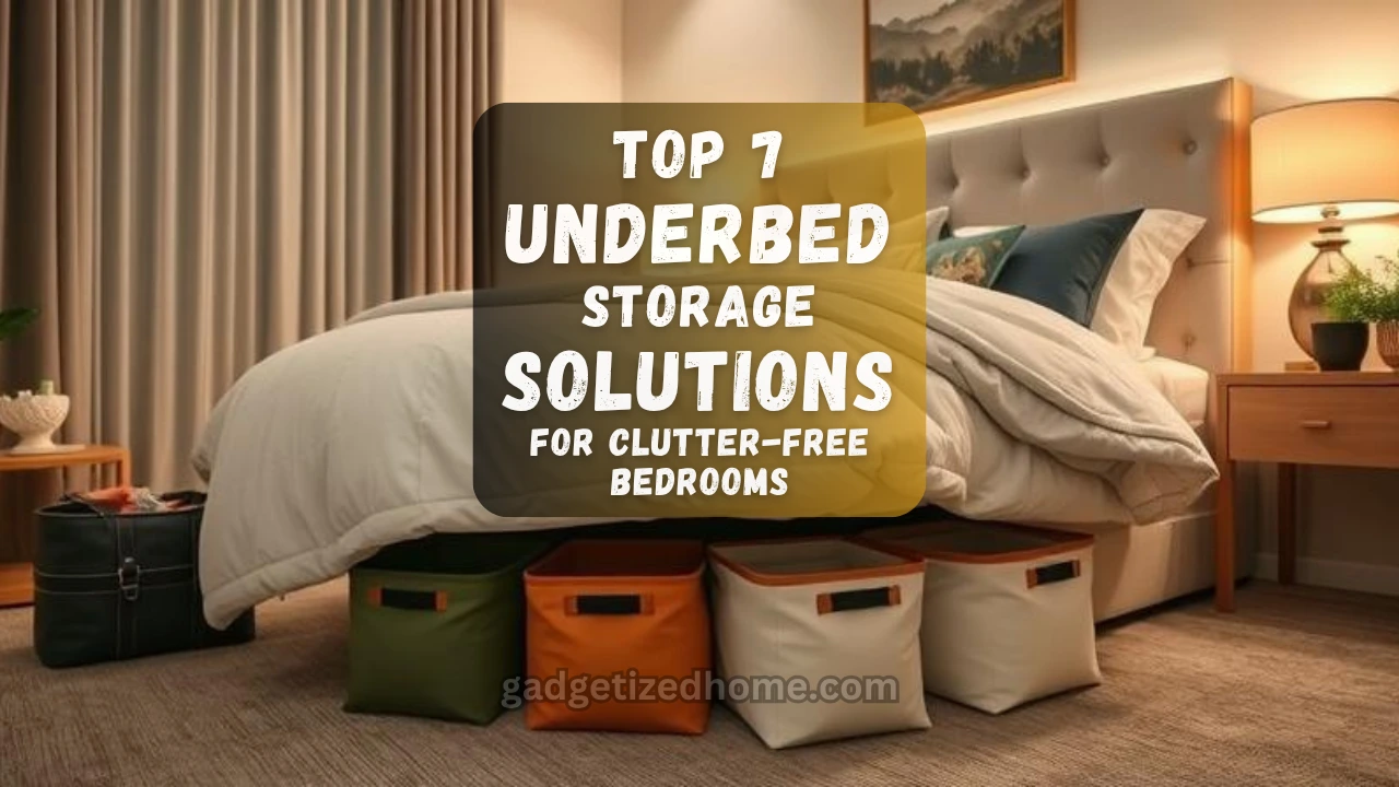 Modern bedroom with neatly organized underbed storage containers, showcasing a clean and clutter-free space.